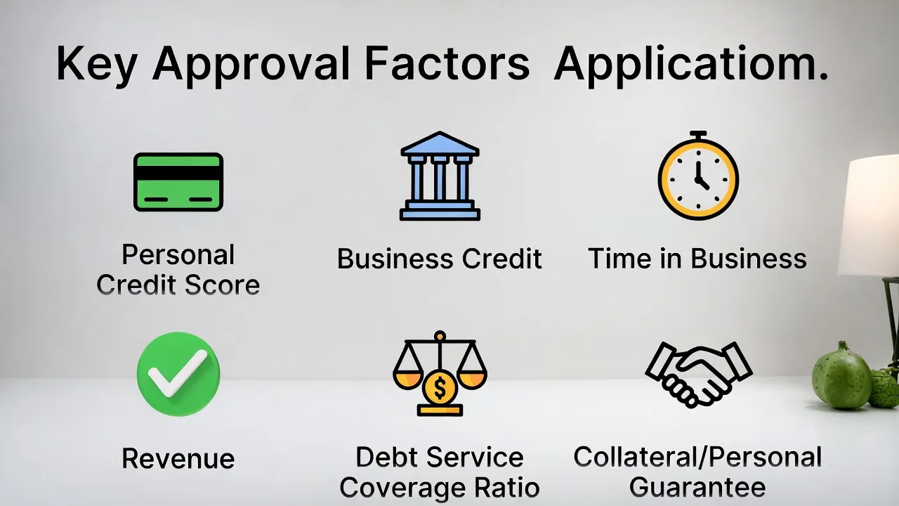 Checklist of the main requirements for qualifying for fixed-rate or variable-rate business loans.