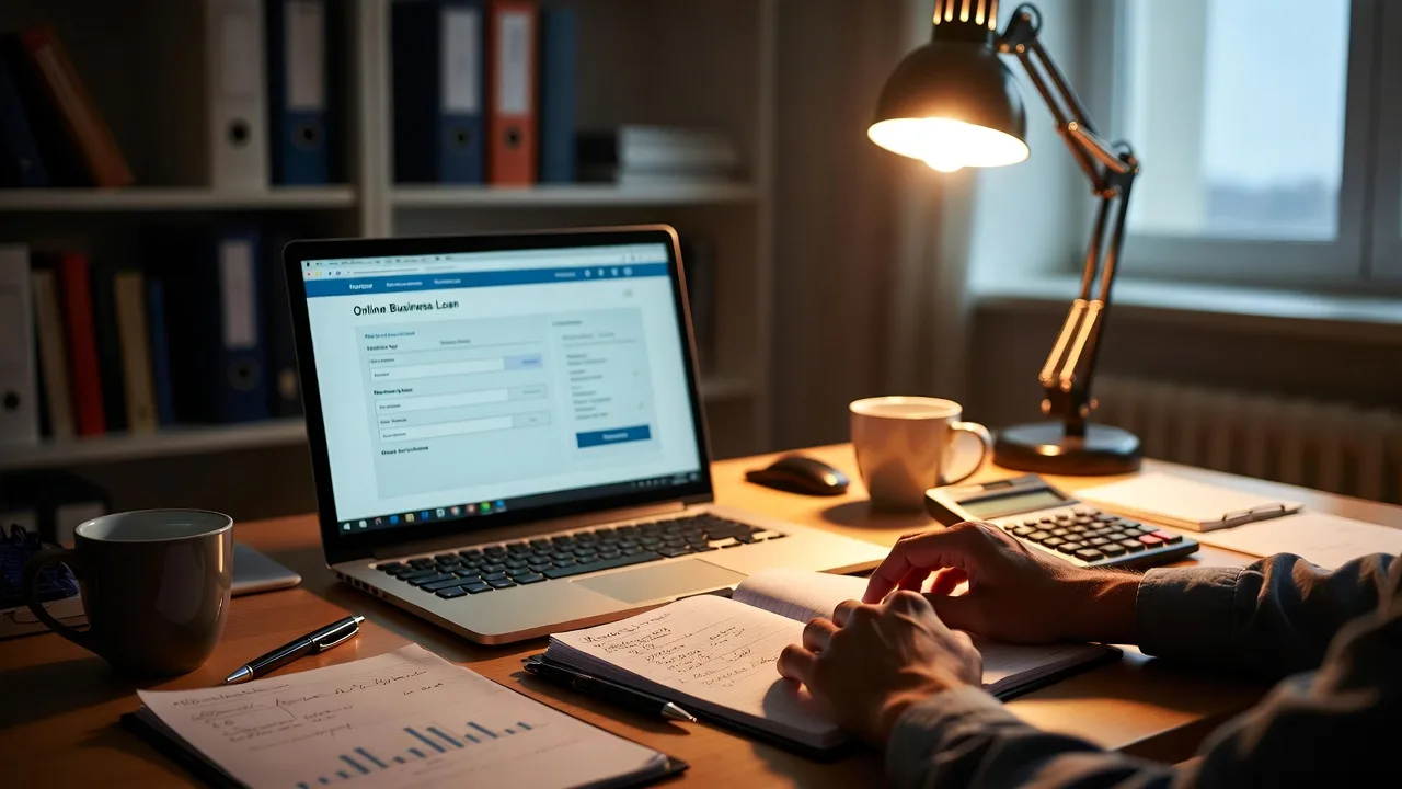 Submitting a business loan application online.