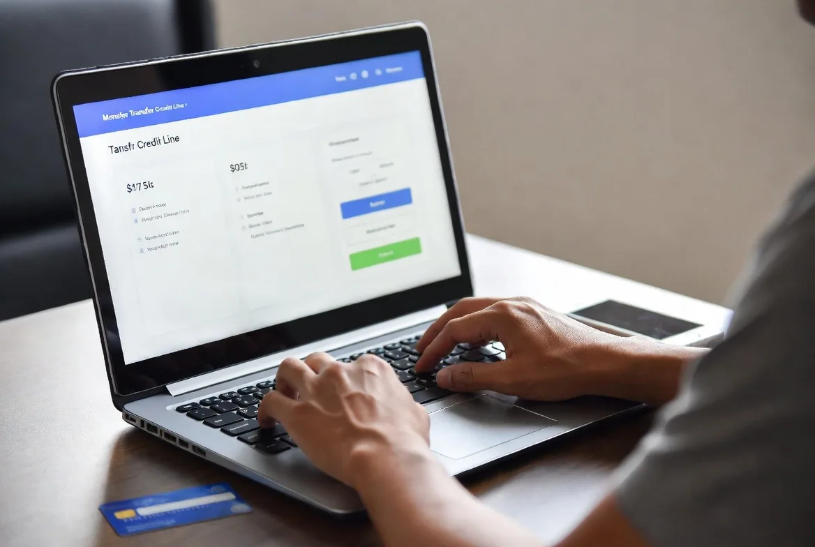 Using a business line of credit to transfer funds online